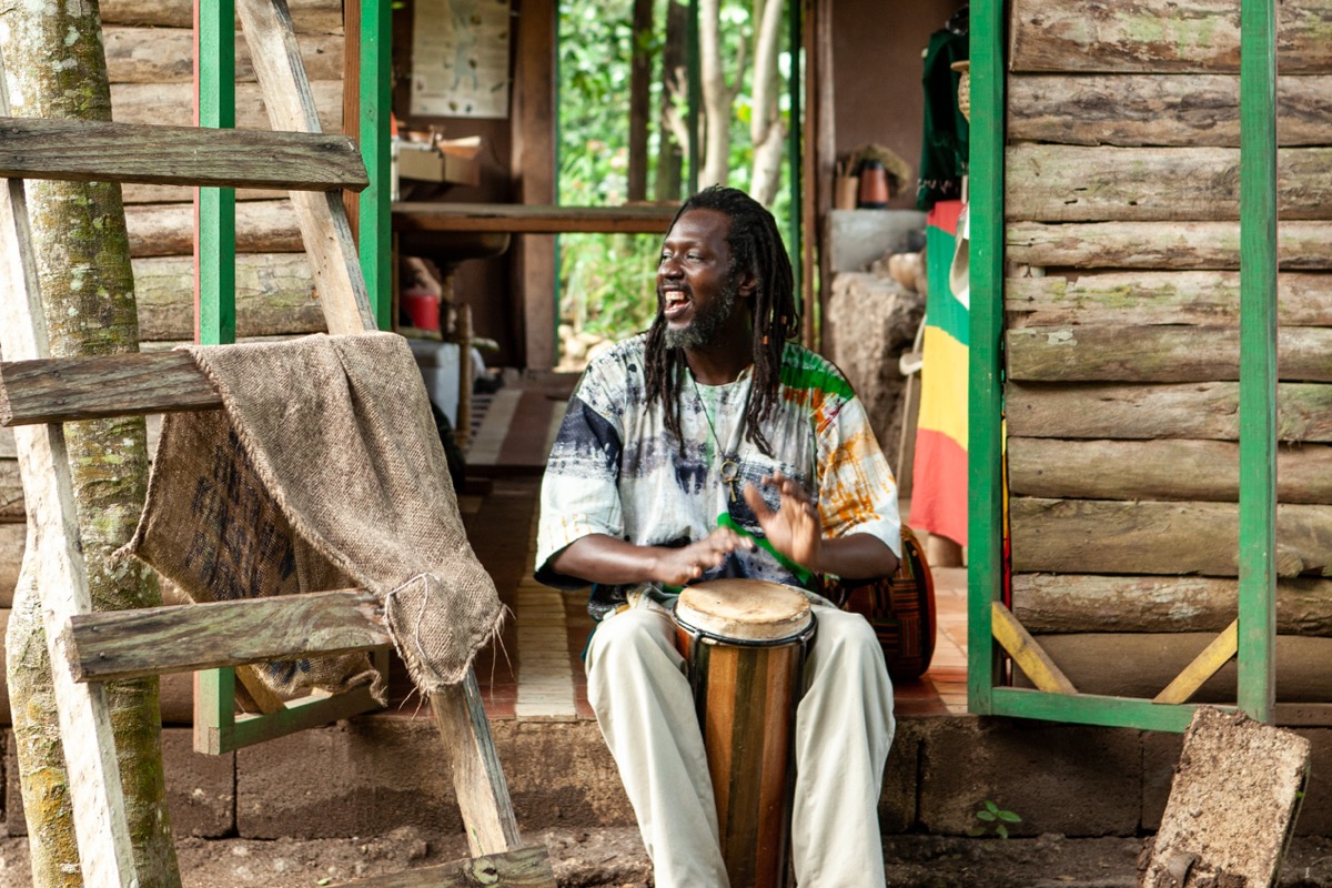 Eddie, a member of the Rasta Village, part of Jacqui Sinclair's (the Juicy Chef) DaVinci Experience in Montego Bay, Jamaica.